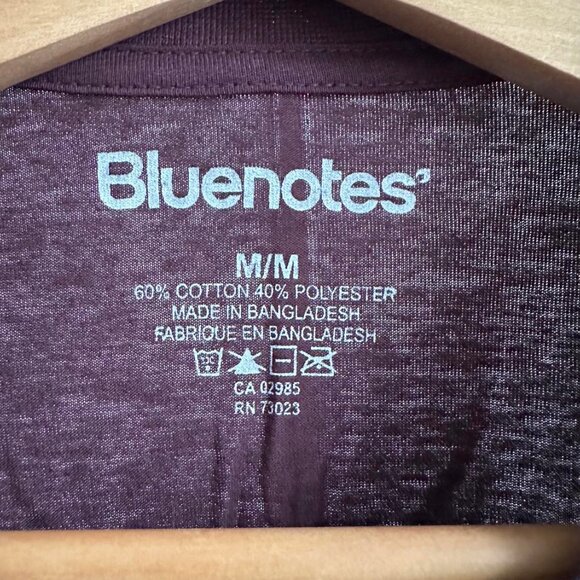 NWT Bluenotes Tee, Burgundy/Light Blue, Size M - Picture 3 of 3